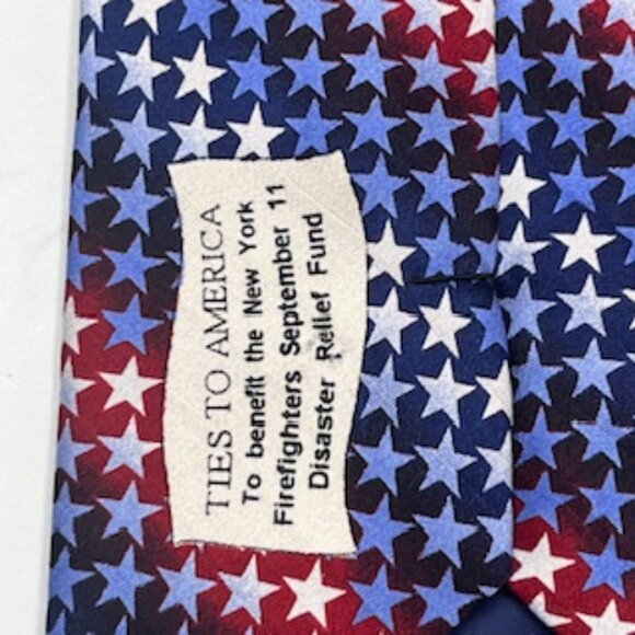 Ties To America Patriotic‎ Stars Silk Necktie - Picture 5 of 6